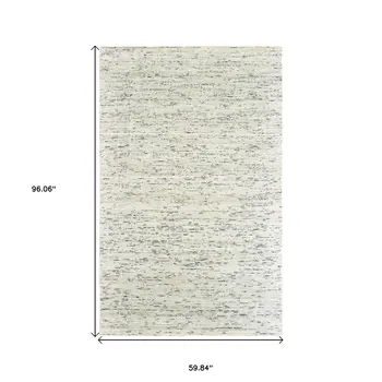 5' X 8' Ivory And Stone Hand Tufted Area Rug