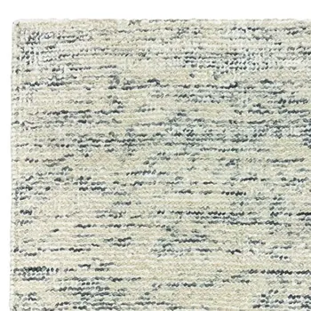 8' Ivory And Stone Hand Tufted Runner Rug