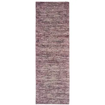 8' Purple And Pink Hand Tufted Runner Rug