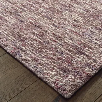 8' Purple And Pink Hand Tufted Runner Rug