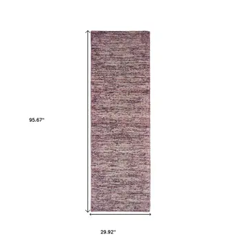 8' Purple And Pink Hand Tufted Runner Rug