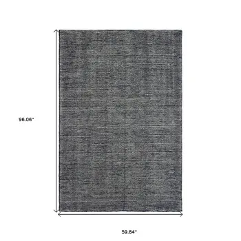 5' X 8' Charcoal And Black Hand Tufted Area Rug