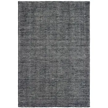 6' X 9' Charcoal And Black Hand Tufted Area Rug