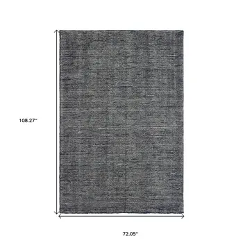 6' X 9' Charcoal And Black Hand Tufted Area Rug