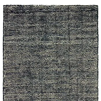 8' Charcoal And Black Hand Tufted Runner Rug