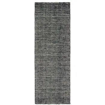 8' Charcoal And Black Hand Tufted Runner Rug