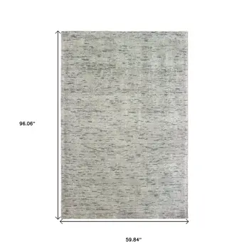 5' X 8' Stone And Gray Hand Tufted Area Rug