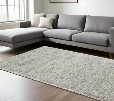 6' X 9' Stone And Gray Hand Tufted Area Rug