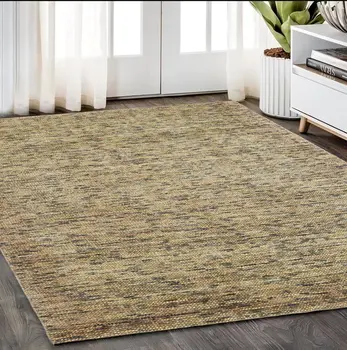 5' X 8' Gold And Green Hand Tufted Area Rug