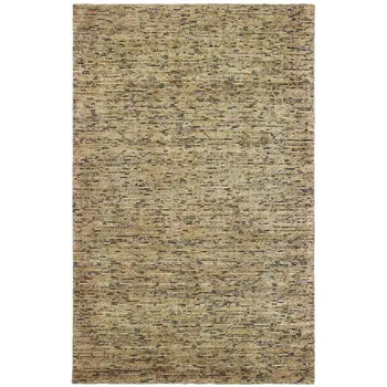 6' X 9' Gold And Green Hand Tufted Area Rug