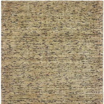 6' X 9' Gold And Green Hand Tufted Area Rug