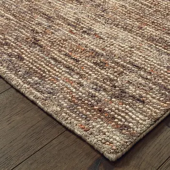 8' Taupe And Pink Hand Tufted Runner Rug