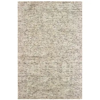 5' X 8' Ivory And Sand Hand Tufted Area Rug