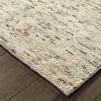5' X 8' Ivory And Sand Hand Tufted Area Rug