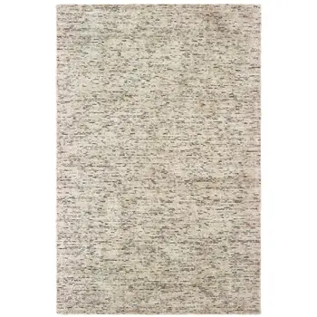 6' X 9' Ivory And Sand Hand Tufted Area Rug