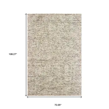 6' X 9' Ivory And Sand Hand Tufted Area Rug