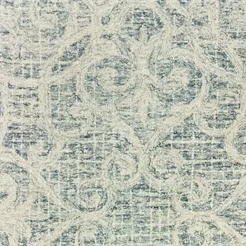 8' Gray And Ivory Wool Geometric Hand Tufted Runner Rug