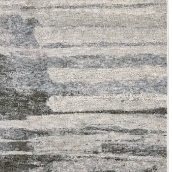 7' X 10' Gray And Ivory Abstract Area Rug With Fringe