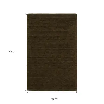 6' X 9' Brown Wool Hand Tufted Area Rug
