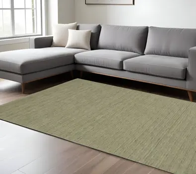 6' X 9' Sage And Green Wool Hand Tufted Area Rug