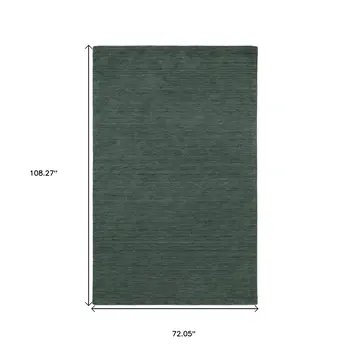 6' X 9' Teal And Blue Wool Hand Tufted Area Rug