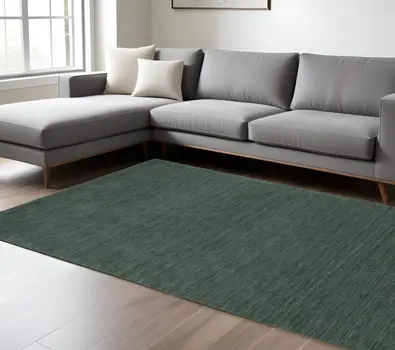 6' X 9' Teal And Blue Wool Hand Tufted Area Rug