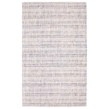 8' X 10' Ivory Blue And Yellow Striped Hand Tufted Area Rug
