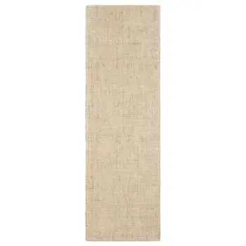 8' Beige And Ivory Striped Hand Tufted Runner Rug
