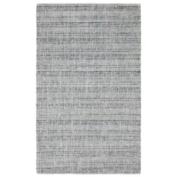 8' X 10' Gray And Blue Striped Hand Tufted Area Rug
