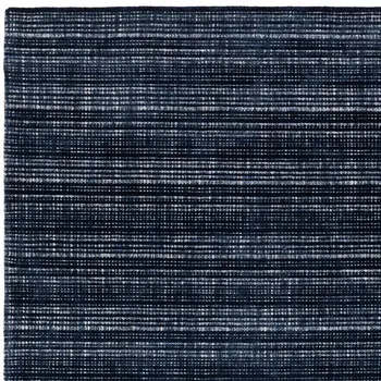 8' X 10' Navy Blue And Blue Striped Hand Tufted Area Rug