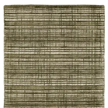 8' Green And Ivory Striped Hand Tufted Runner Rug