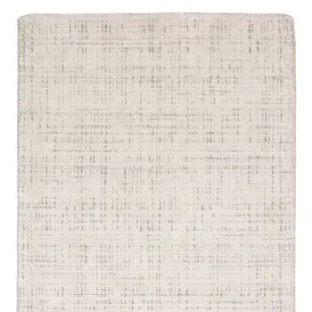 8' Ivory And Gray Striped Hand Tufted Runner Rug