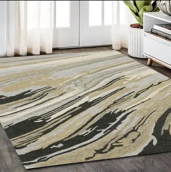 5' X 8' Gray Wool Abstract Hand Tufted Area Rug