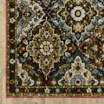 3' X 5' Red Ivory And Tan Medallion Area Rug