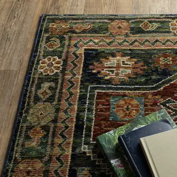 3' X 5' Blue Rust And Tan Tribal Area Rug