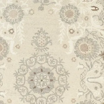 5' X 8' Sand Wool Floral Hand Tufted Area Rug