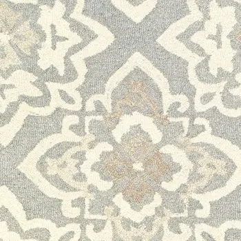 8' Gray And Sand Wool Geometric Hand Tufted Runner Rug