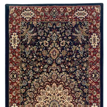 8' Blue And Red Oriental Runner Rug