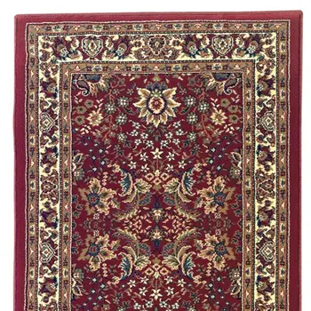 8' Red And Ivory Oriental Runner Rug