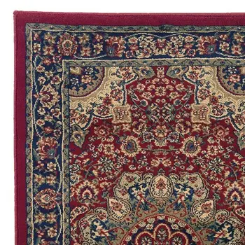 8' Red And Blue Oriental Runner Rug