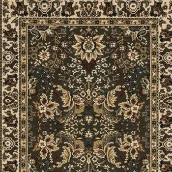 8' Green And Ivory Oriental Runner Rug