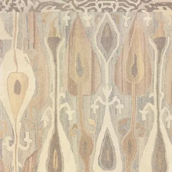 5' X 8' Gray And Beige Wool Abstract Hand Tufted Area Rug