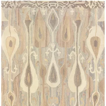 5' X 8' Gray And Beige Wool Abstract Hand Tufted Area Rug