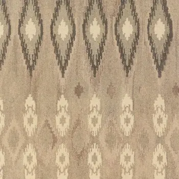 5' X 8' Beige And Ivory Wool Abstract Hand Tufted Area Rug