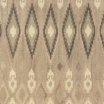 5' X 8' Beige And Ivory Wool Abstract Hand Tufted Area Rug