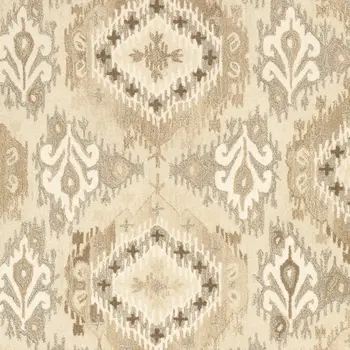 5' X 8' Beige And Ivory Wool Abstract Hand Tufted Area Rug