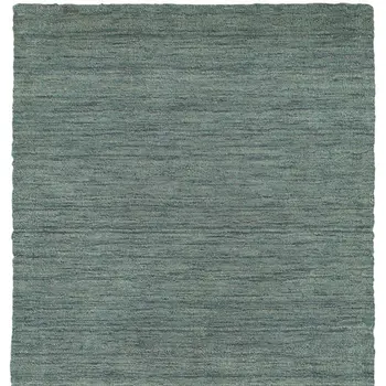 8' Light Blue Wool Hand Tufted Runner Rug