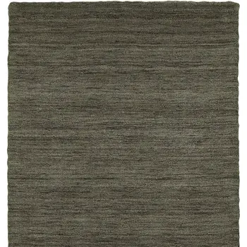 8' Charcoal Wool Hand Tufted Runner Rug