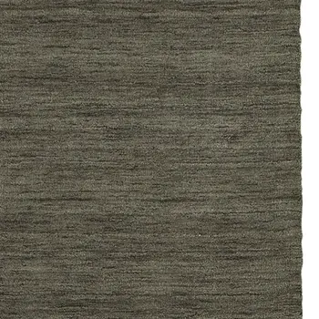 8' Charcoal Wool Hand Tufted Runner Rug