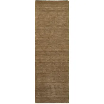 8' Tan Wool Hand Tufted Runner Rug